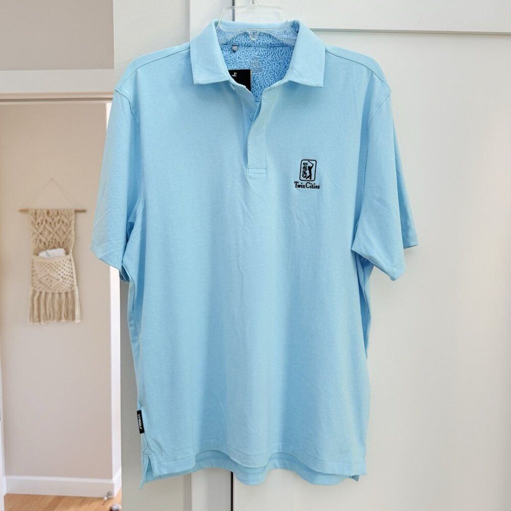 Under Armour TPC Twin Cities Aqua Blue Golf Polo Mens Size Large NWT